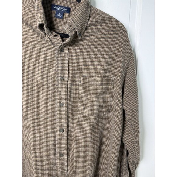 Brooks Brothers Brown And Black Houndstooth Cotton Flannel Men’s Size M - Picture 3 of 9
